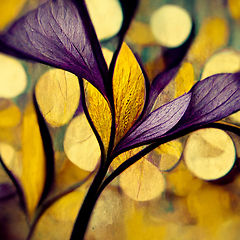 Image showing Purple and yellow abstract flower Illustration.