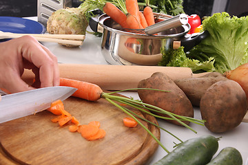 Image showing chef preparing lunch