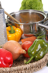 Image showing preparing lunch and vegetables