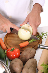 Image showing cutting onion