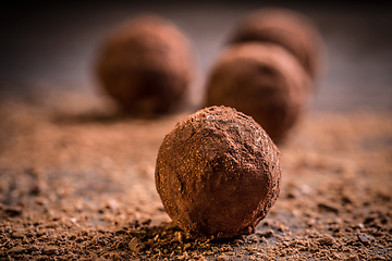 Image showing Homemade chocolate truffles