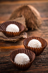 Image showing White chocolate coconut pralines