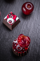 Image showing Pralines with cherry