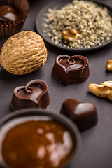 Image showing Heart shaped chocolate praline