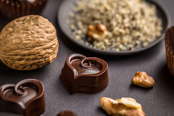 Image showing Dark heart shaped chocolate