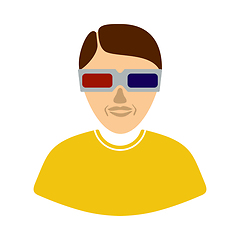 Image showing Man With 3d Glasses Icon