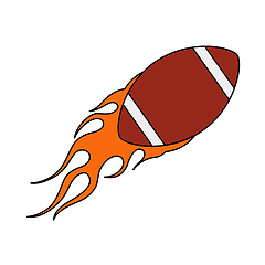Image showing American Football Fire Ball Icon