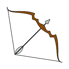 Image showing Icon Of Bow And Arrow