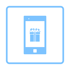 Image showing Smartphone With Gift Box On Screen Icon