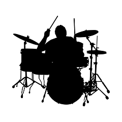 Image showing Rock Drummer Silhouette
