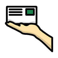 Image showing Icon Of Hand Holding Letter