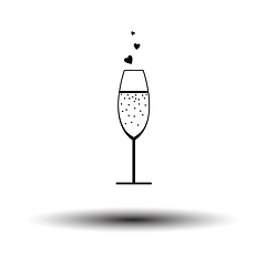 Image showing Champagne Glass With Heart Icon