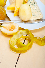 Image showing fresh pears and cheese