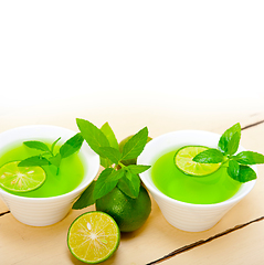 Image showing mint infusion tea tisane with lime