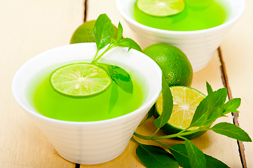 Image showing mint infusion tea tisane with lime