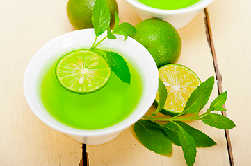 Image showing mint infusion tea tisane with lime