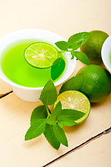 Image showing mint infusion tea tisane with lime