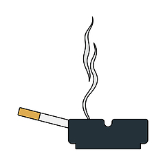 Image showing Cigarette In An Ashtray Icon