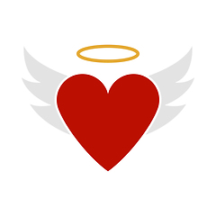 Image showing Valentine Heart With Wings And Halo Icon