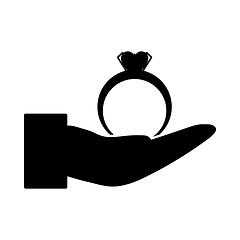 Image showing Hand Present Heart Ring Icon