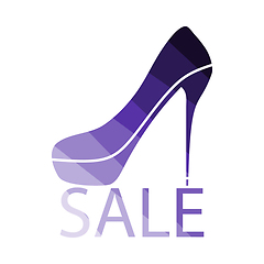 Image showing High Heel Shoe On Sale Sign Icon