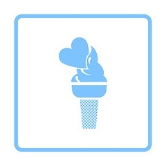 Image showing Valentine Icecream With Heart Icon