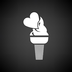 Image showing Valentine Icecream With Heart Icon