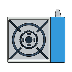 Image showing Icon Of Camping Gas Burner Stove