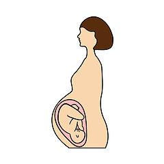 Image showing Pregnant Woman With Baby Icon