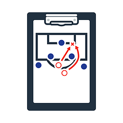 Image showing Soccer Coach Tablet With Scheme Of Game Icon