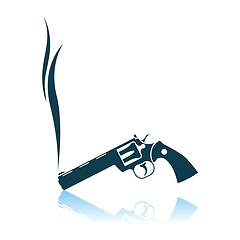 Image showing Smoking Revolver Icon