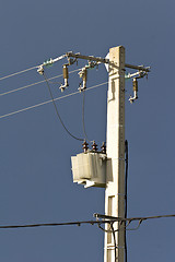 Image showing high voltage overhead power cables