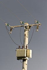 Image showing high voltage overhead power cables