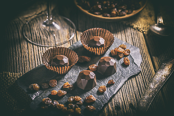 Image showing Dark chocolate praline