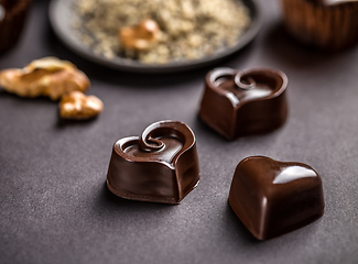 Image showing Dark heart shaped chocolate