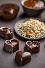 Image showing Heart shaped chocolate sweets