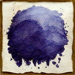 Image showing Blue ink blot or watercolor paint stain on white background.