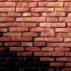 Image showing Old red brick wall texture background.