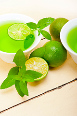 Image showing mint infusion tea tisane with lime