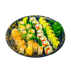 Image showing take away sushi express on plastic tray