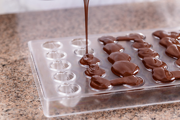 Image showing Pour liquid chocolate