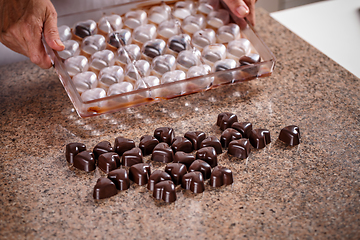 Image showing Making chocolate candies