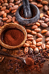 Image showing Organic cocoa beans