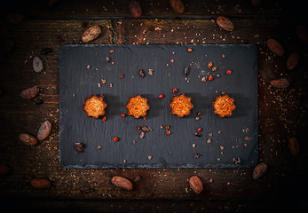 Image showing Finest marzipan with crushed pink pepper