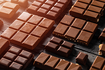 Image showing Chocolate bar pieces