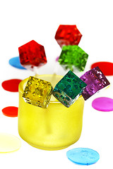 Image showing colorfull dice lollipops