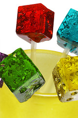 Image showing colorfull dice lollipops