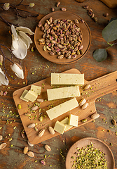 Image showing Flat lay of white chocolate fudge