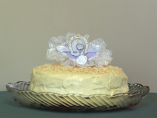 Image showing Portrait of a Honey Wedding cake