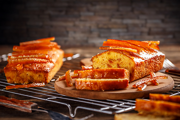 Image showing Cake with candied orange zest